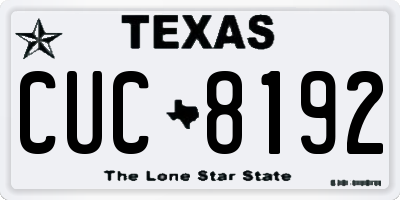TX license plate CUC8192