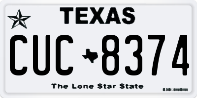 TX license plate CUC8374