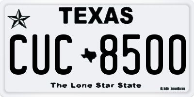 TX license plate CUC8500