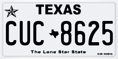 TX license plate CUC8625
