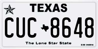 TX license plate CUC8648