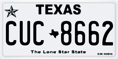 TX license plate CUC8662