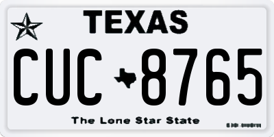 TX license plate CUC8765