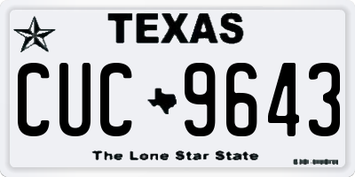 TX license plate CUC9643