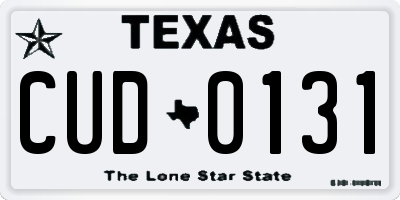 TX license plate CUD0131