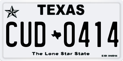 TX license plate CUD0414