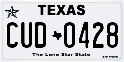 TX license plate CUD0428