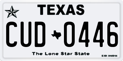 TX license plate CUD0446