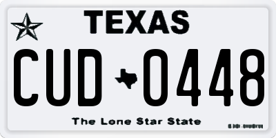 TX license plate CUD0448