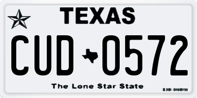 TX license plate CUD0572