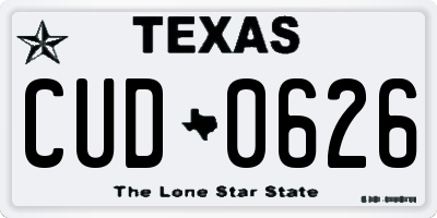 TX license plate CUD0626