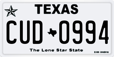 TX license plate CUD0994