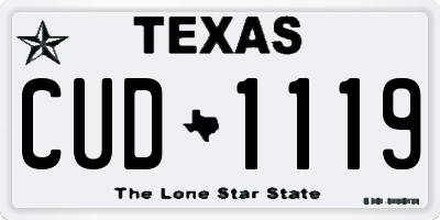 TX license plate CUD1119