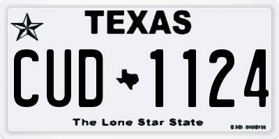 TX license plate CUD1124