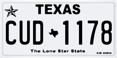 TX license plate CUD1178