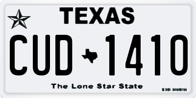 TX license plate CUD1410