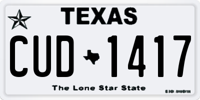 TX license plate CUD1417