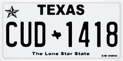 TX license plate CUD1418