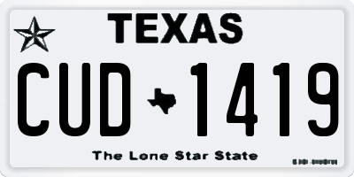 TX license plate CUD1419