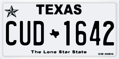 TX license plate CUD1642