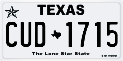 TX license plate CUD1715