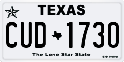 TX license plate CUD1730
