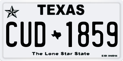 TX license plate CUD1859