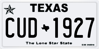 TX license plate CUD1927