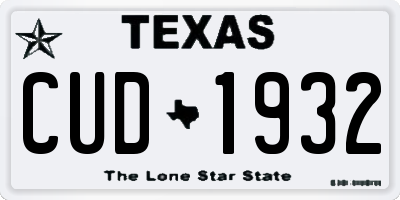 TX license plate CUD1932