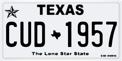 TX license plate CUD1957
