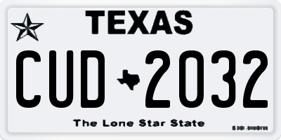 TX license plate CUD2032