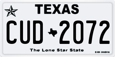 TX license plate CUD2072