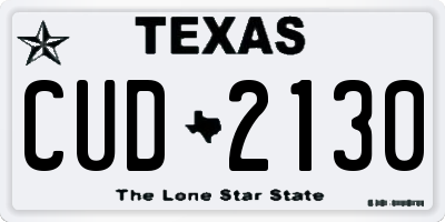 TX license plate CUD2130