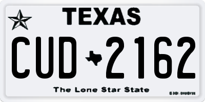 TX license plate CUD2162
