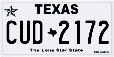 TX license plate CUD2172