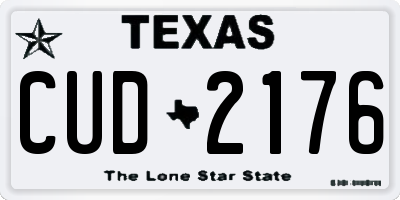 TX license plate CUD2176