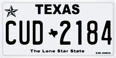TX license plate CUD2184