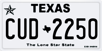 TX license plate CUD2250