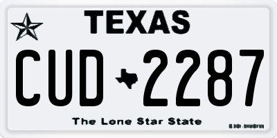 TX license plate CUD2287