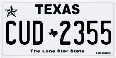 TX license plate CUD2355