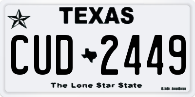 TX license plate CUD2449