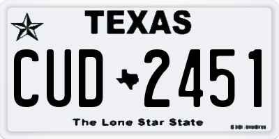 TX license plate CUD2451
