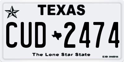 TX license plate CUD2474
