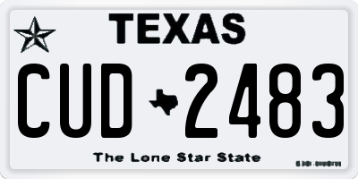 TX license plate CUD2483