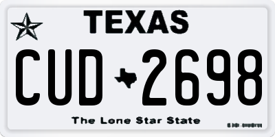 TX license plate CUD2698