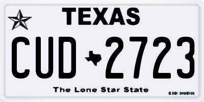 TX license plate CUD2723