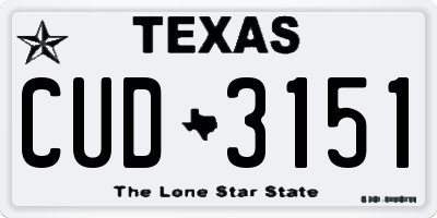 TX license plate CUD3151