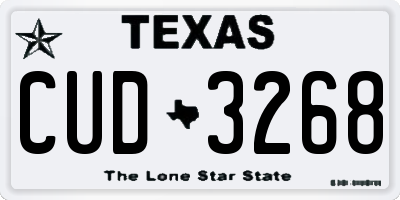 TX license plate CUD3268