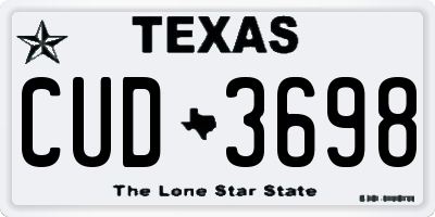 TX license plate CUD3698