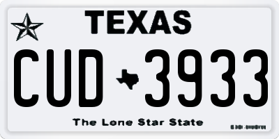 TX license plate CUD3933